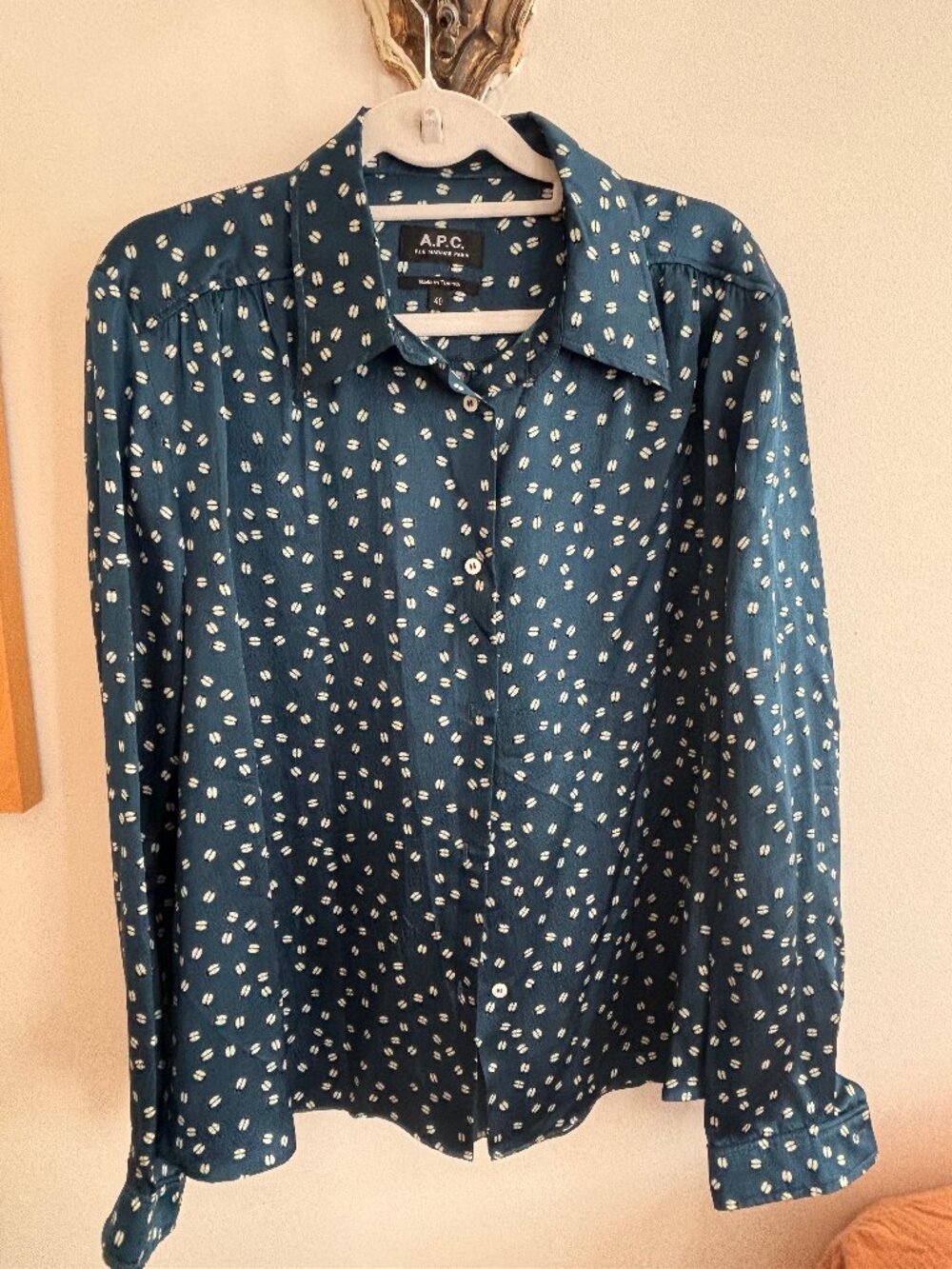 A.P.C. Silk Printed Button-Up Top